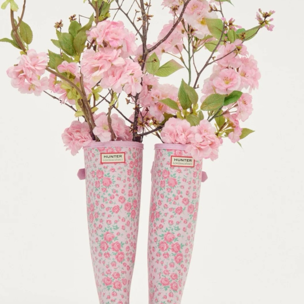 Floral Pink  Rain Boots